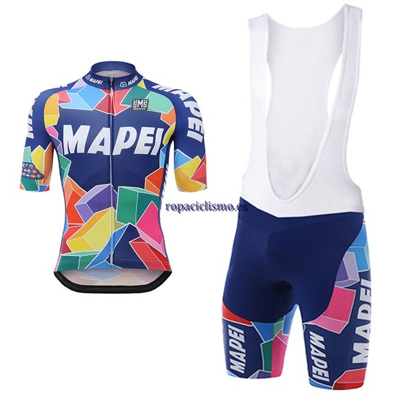 2017 Maillot Mapei Tirantes Mangas Cortas Azul